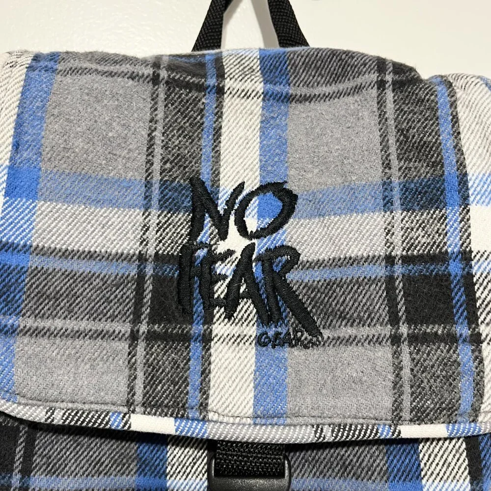 No Fear Vintage 90s Flannel Backpack Plaid Skater Y2K Grunge Punk Jesse Pinkman